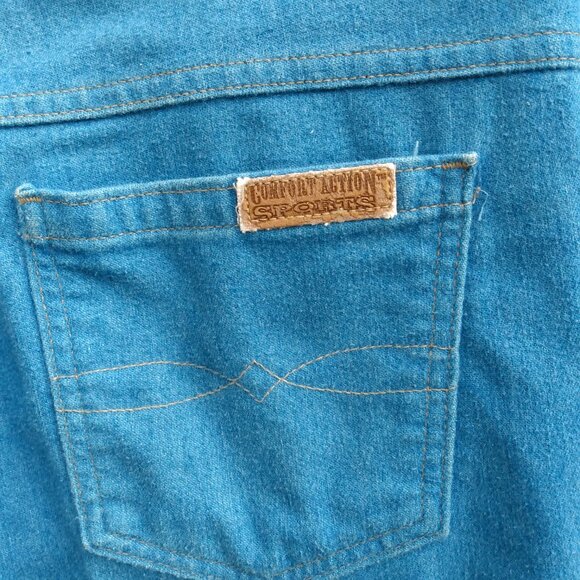 Vintage Jeans 34x27 Blue Denim Made in U.S.A. 70s 80s "Comfort Action Sports" - Picture 7 of 9